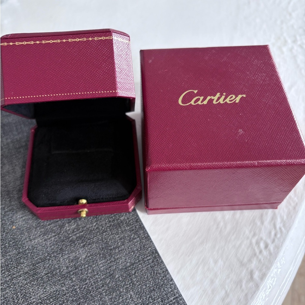 Cartier Burgundy and Gold Jewelry Box
